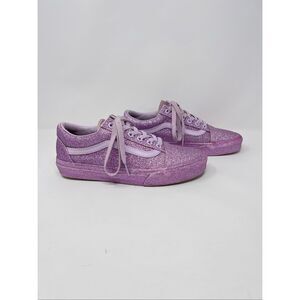 Vans Old Skool Lavender Purple Glitter Canvas Low Skate Sneakers Size 7